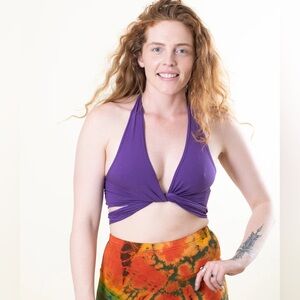 Purple Yoga Wrap Bra Top ~ Yantra MexiCali Blues